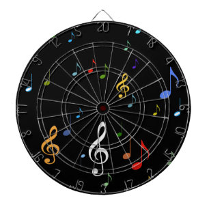 Jeu De Fléchettes notes musicales colorées