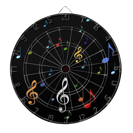 Jeu De Fléchettes notes musicales colorées (Devant)