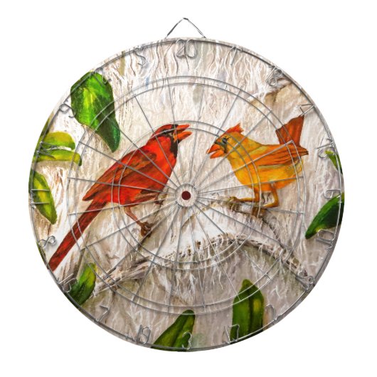 Jeu De Fléchettes Oiseaux rouges - chant de cardinaux de l'amour (Devant)