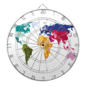 Jeu De Fléchettes Panneau de dards de carte du monde (Devant)