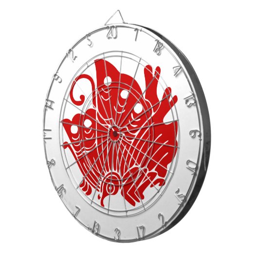 Jeu De Fléchettes Papillon asiatique Japonais Conception Kamon (Devant droit)