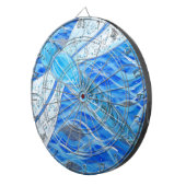 Jeu De Fléchettes Peinture de libellules bleues et argentées (Devant droit)