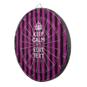 Jeu De Fléchettes Personalisé KEEP CALM Votre texte sur Pink Fuchsia (Devant droit)