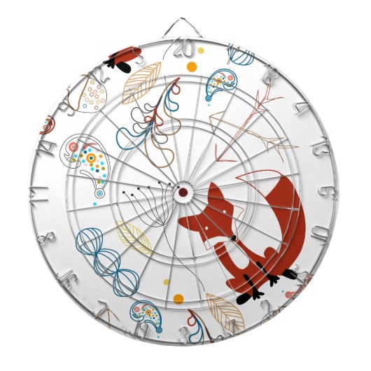 Jeu De Fléchettes Personnaliser le Motif Woodland Fox moderne (Devant)