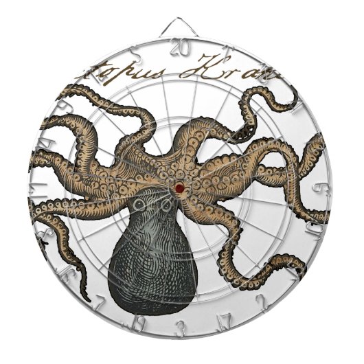 Jeu De Fléchettes Pieuvre Kraken Antique Faune Marine Côtière (Devant)