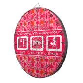 Jeu De Fléchettes Pink Funny Shopaholic Eat Sleep Shop Award (Devant droit)