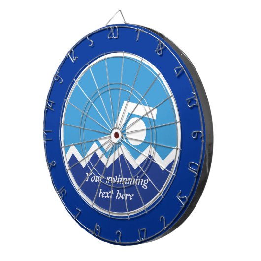 Jeu De Fléchettes Pismming venin, swimmer on blue circle custom (Devant droit)