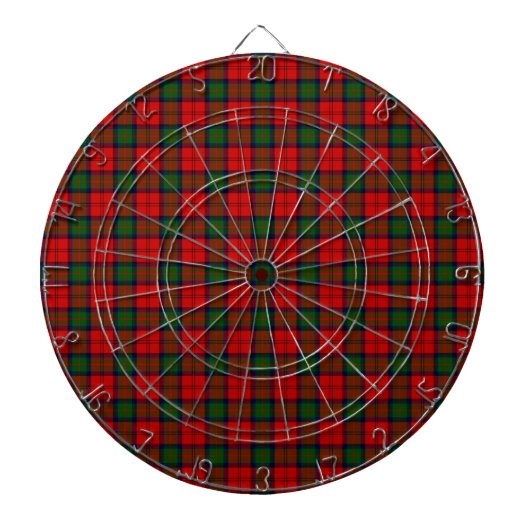Jeu De Fléchettes Plaque vert rouge tartan MacDuff (Devant)