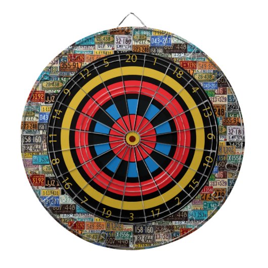 Jeu De Fléchettes Plaques de licence vintages (Devant)