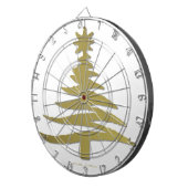 Jeu De Fléchettes Pochoir d'arbre de Noël Or (Devant droit)