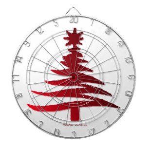 Jeu De Fléchettes Pochoir d'arbre de Noël rouge