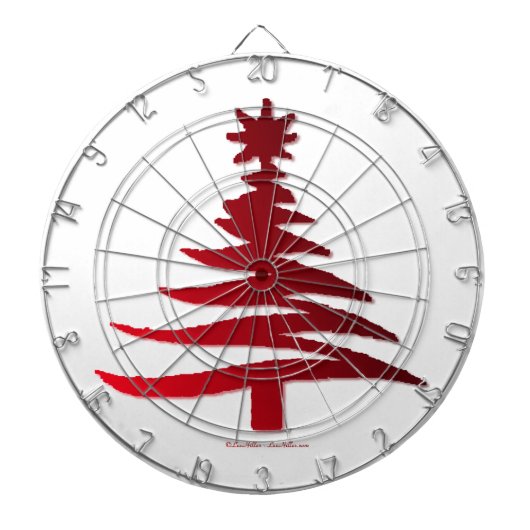 Jeu De Fléchettes Pochoir d'arbre de Noël rouge (Devant)