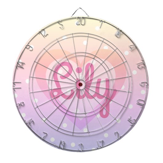 Jeu De Fléchettes Point de polka personnalisable de coeur assez rose (Devant)