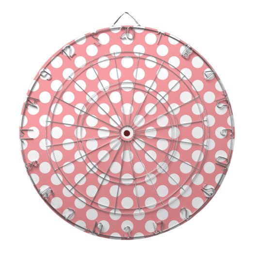 Jeu De Fléchettes Pois blancs sur arrière - plan rose (Devant)