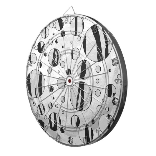 Jeu De Fléchettes Polka Dot Tiger noir et blanc (Devant droit)