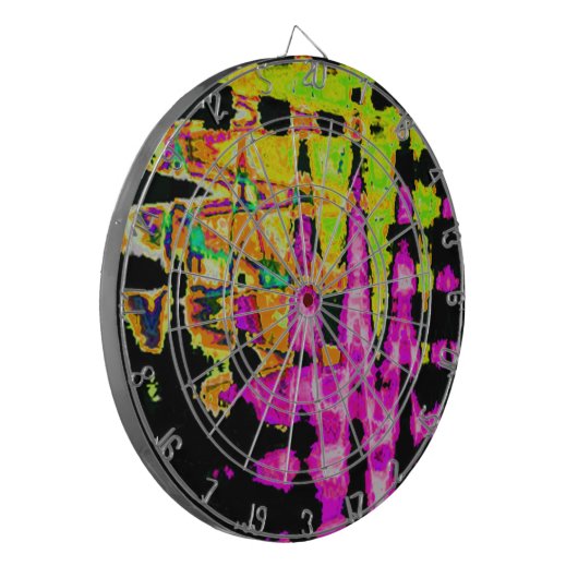 Jeu De Fléchettes Poster d'art Abstrait Neon Glitch Imprimer (Devant gauche)