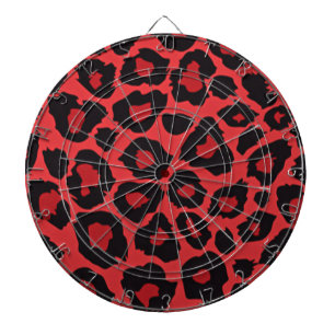 Jeu De Fléchettes RAB Rockabilly Imprimé Léopard Rouge Noir