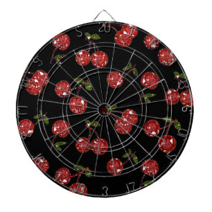 Jeu De Fléchettes RAB Rockabilly Très Cerises Cerises Sur Fond Noir