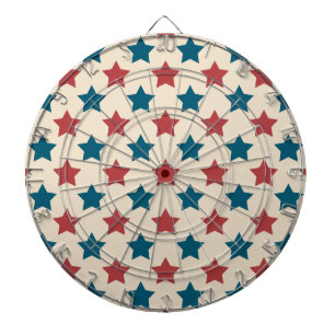 Jeu De Fléchettes Red and Blue Stars Motif sur Crème