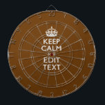 Jeu De Fléchettes Restez calme et ayez votre texte Brown<br><div class="desc">Votre personnalisation Keep Calm dans un décor de couleur marron foncé et fin. Un style personnalisé Keep Calm en disant sur un cadeau de nature. Essayez humour ou fantaisie sur vos mots créatifs sur deux lignes de texte modifiables. N'oubliez pas d'utiliser les lettres CAPITAL pour obtenir les meilleurs résultats. Utilisez...</div>