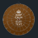Jeu De Fléchettes Restez calme et ayez votre texte Brown<br><div class="desc">Votre personnalisation Keep Calm dans un décor de couleur marron foncé et fin. Un style personnalisé Keep Calm en disant sur un cadeau de nature. Essayez humour ou fantaisie sur vos mots créatifs sur deux lignes de texte modifiables. N'oubliez pas d'utiliser les lettres CAPITAL pour obtenir les meilleurs résultats. Utilisez...</div>