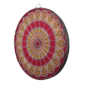 Jeu De Fléchettes Rosaces Mandala Rouge Or Jaune (Devant droit)