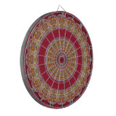 Jeu De Fléchettes Rosaces Mandala Rouge Or Jaune (Devant gauche)