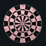 Jeu De Fléchettes Rose en pastel et noir<br><div class="desc">Cible de flechettes de rose en pastel et de noir</div>