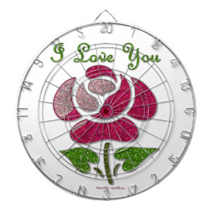 Jeu De Fléchettes Rose Pochoir Rose Je T'aime