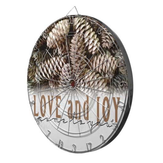 Jeu De Fléchettes Rustic Holiday Love and Joy Pine Cone (Devant droit)