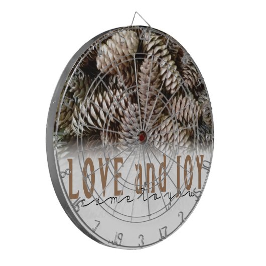 Jeu De Fléchettes Rustic Holiday Love and Joy Pine Cone (Devant gauche)