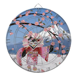Jeu De Fléchettes Sakura Geisha Oiseau dans les Cerisiers en Fleur s
