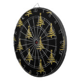 Jeu De Fléchettes Sapins de Noël Or sur Fond Noir (Devant droit)