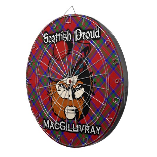 Jeu De Fléchettes Scottish Clan MacGillivray Tartan Dartboard (Devant droit)