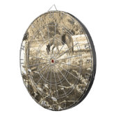 Jeu De Fléchettes Sepia ton cheval Brown et clôture (Devant droit)