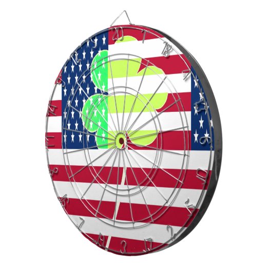 Jeu De Fléchettes Shamrock du drapeau irlandais américain Clover St. (Devant droit)