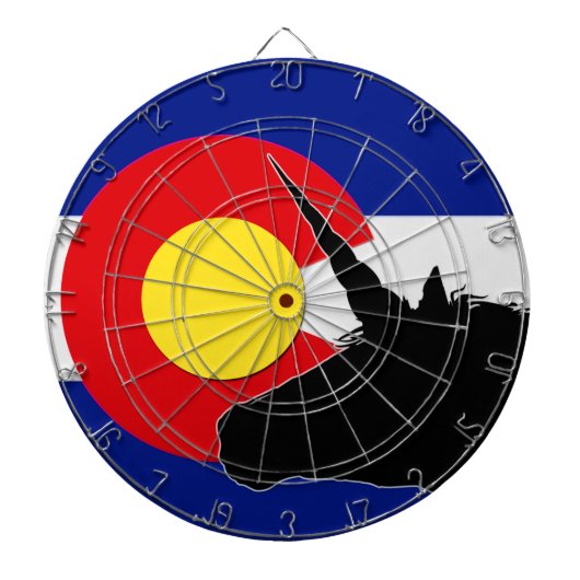Jeu De Fléchettes Silhouette de licorne au-dessus du drapeau du (Devant)