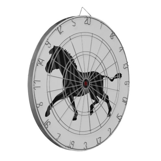 Jeu De Fléchettes Silhouette d'impression noir et gris Zebra (Devant gauche)