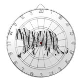 Jeu De Fléchettes Silhouette Tiger noir et blanc (Devant)