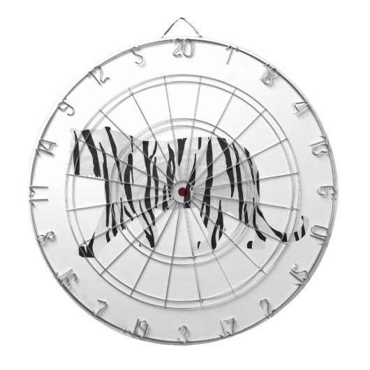 Jeu De Fléchettes Silhouette Tiger noir et blanc (Devant)