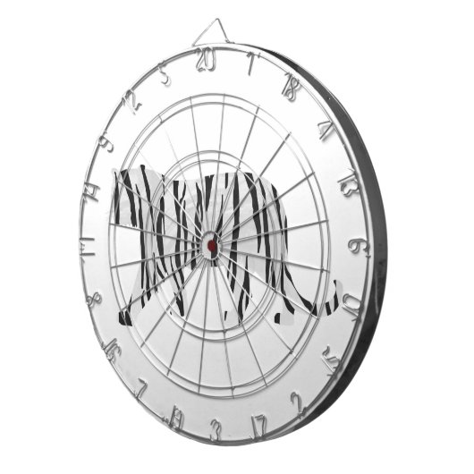 Jeu De Fléchettes Silhouette Tiger noir et blanc (Devant droit)