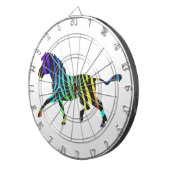 Jeu De Fléchettes Silhouette Zebra noir et arc-en-ciel (Devant droit)