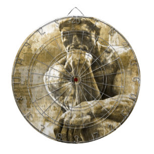 Jeu De Fléchettes Statue en bronze affligée Auguste Rodin le penseur