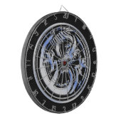 Jeu De Fléchettes Style Chrome badge Dragon sur Carbon Fibre Print (Devant gauche)