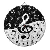 Jeu De Fléchettes Stylish Treble Clef Wave Black and White (Devant)