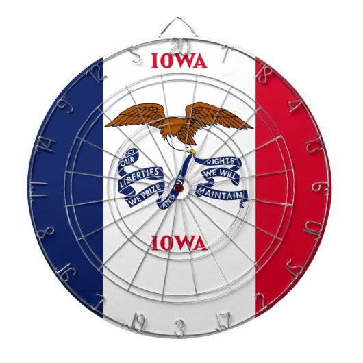 Jeu De Fléchettes Tableau avec Drapeau de l'Iowa, États-Unis (Devant)