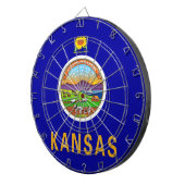 Jeu De Fléchettes Tableau avec Drapeau du Kansas, États-Unis (Devant droit)
