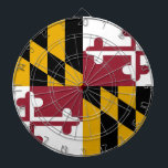 Jeu De Fléchettes Tableau avec Drapeau du Maryland, États-Unis<br><div class="desc">Améliorez votre salle de jeux avec notre fléchette avec le drapeau du Maryland! Célébrez l'héritage unique du Maryland avec ce tableau de fléchettes, affichant fièrement le design emblématique du drapeau du Maryland. Doté d'un motif saisissant de quartiers noir et or alternant avec un fond de croix rouge et blanc, ce...</div>