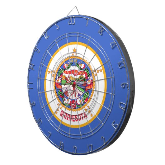Jeu De Fléchettes Tableau avec Drapeau du Minnesota, États-Unis (Devant droit)
