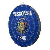 Jeu De Fléchettes Tableau avec Drapeau du Wisconsin, États-Unis (Devant droit)
